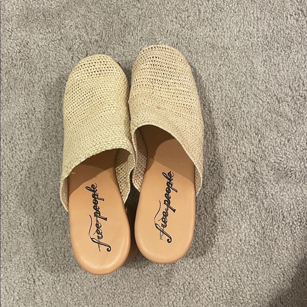Free People Natural Woven Leather Clog Mules - Picture 7 of 8